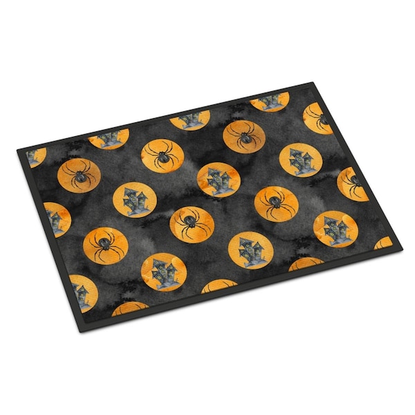 Carolines Treasures Watecolor Halloween Circles Indoor or Outdoor Mat, 24 x 36 in. BB7529JMAT - main